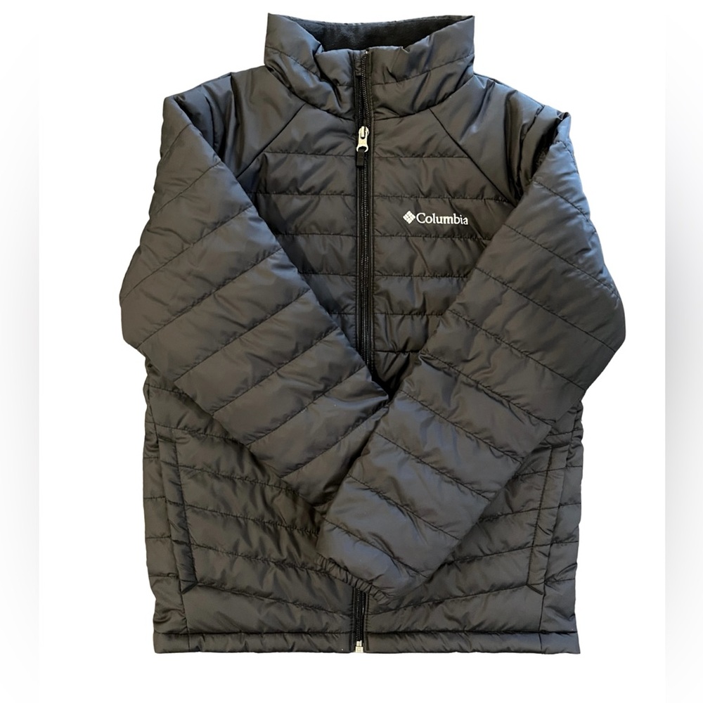 NWOT Columbia Black Medium Weight Fleece Lined Quilted Jacket | Youth Medium